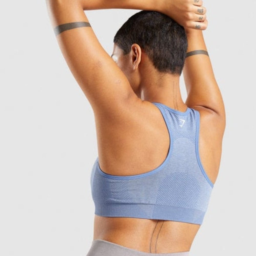 Gymshark Vital Seamless 2.0 Sports Bra - Blue Marl - M